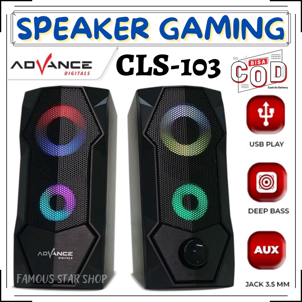 Speaker Gaming RGB Advance CLS-103 - RGB Gaming Speaker advance cls 103 - speaker komputer speaker laptop | FMS