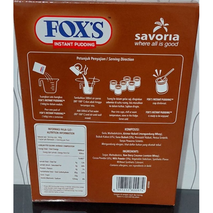 

FOXS PUDDING SILKY MILK CHOCOLATE