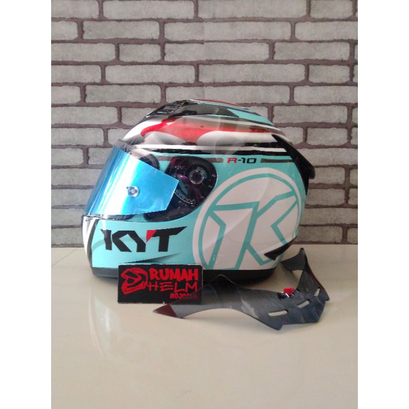 KYT R10 Aquablue marine paket ganteng bukan falcon vendetta ttcourse ( ongkir termurah 2kg fullbox )