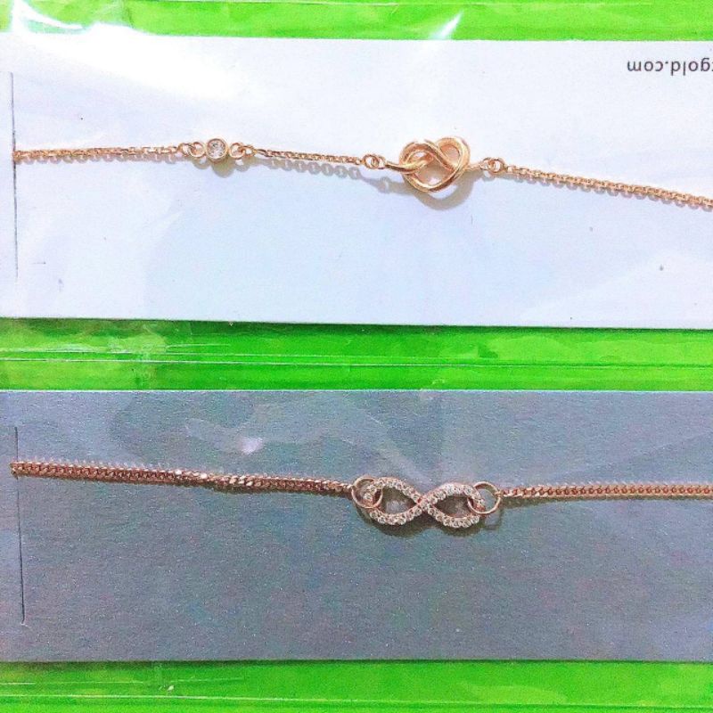 Gelang rantai serut tangan ikatan cinta dan infinity mata HWT UBS kadar 8K 375