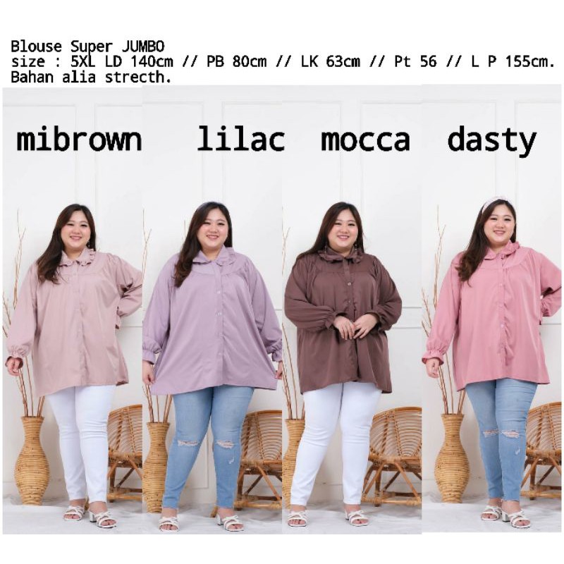 baju atasan super jumbo wanita Ld 140cm blouse alika