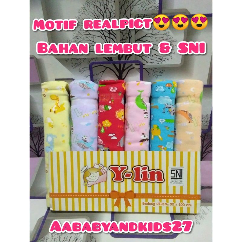 SATUAN!!! 1PC Bedong Bayi Lembut Y-Lin Ukuran +/- 100x90 cm/Bedong  Y-Lin Motif  Size 100x90 cm