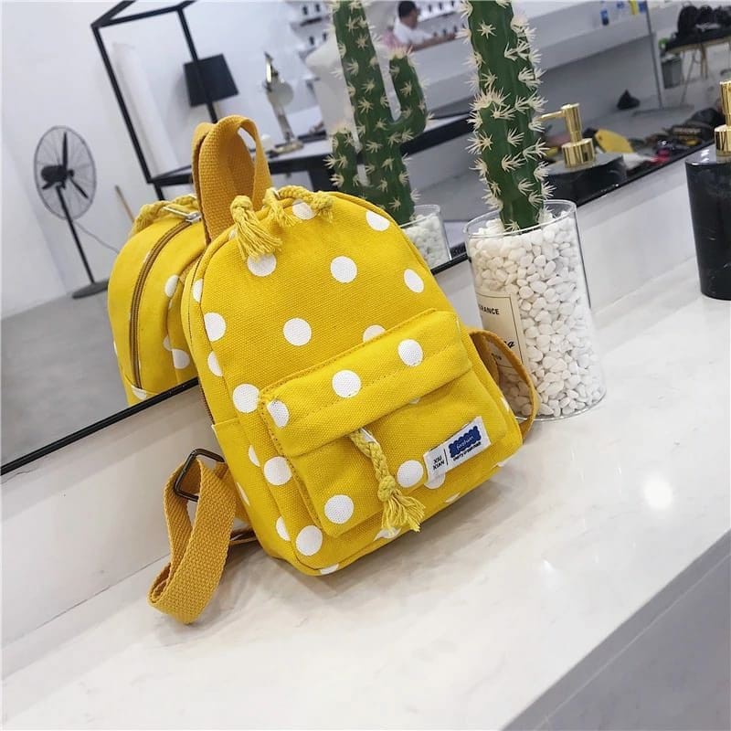 KSO_BAG - Tas Ransel Anak Wanita Terbaru 2021 Kekinian Backpack Motif Carakter MINI POLKADOT Lucu