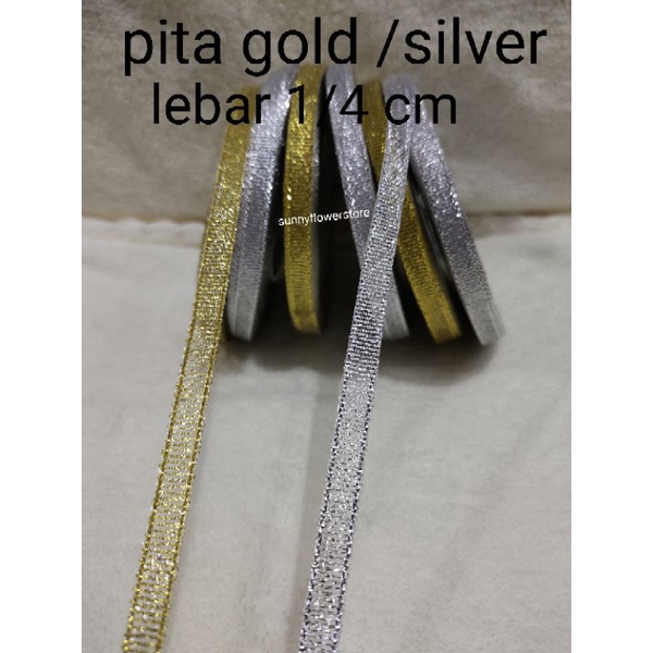 PITA GOLD SILVER  LEBAR 4 CM ISI 20 YARD