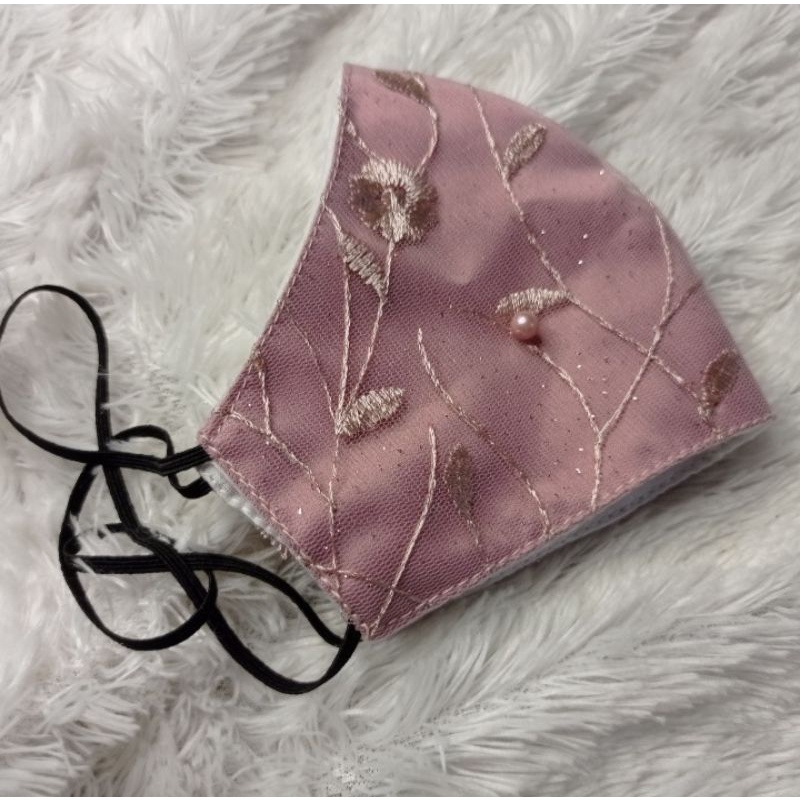 Masker Hijab Kain brokat