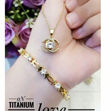 Set Gelang Dan Kalung Wanita Titanium 029