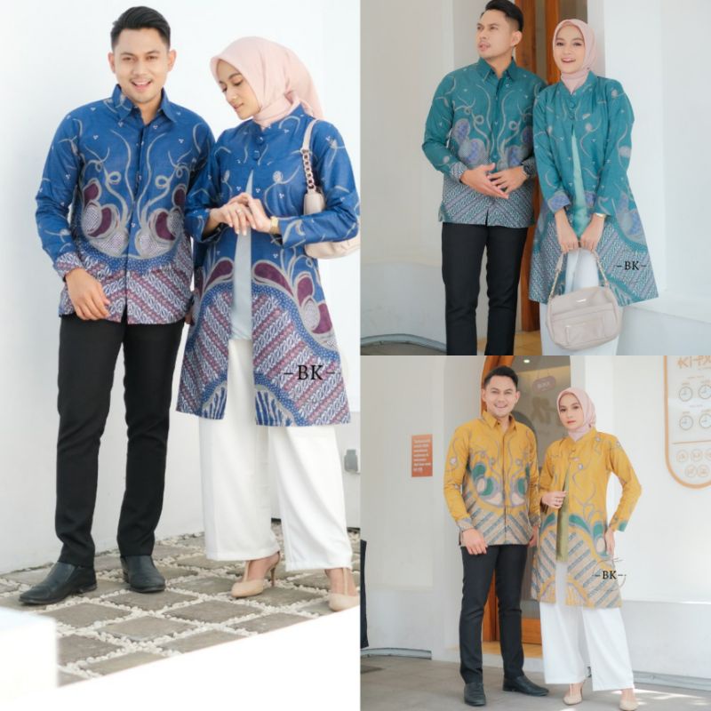 Batik Couple | Batik Couple Modern | Baju Batik Couple | Batik Tunik Couple Ukuran M L XL XXL XXL