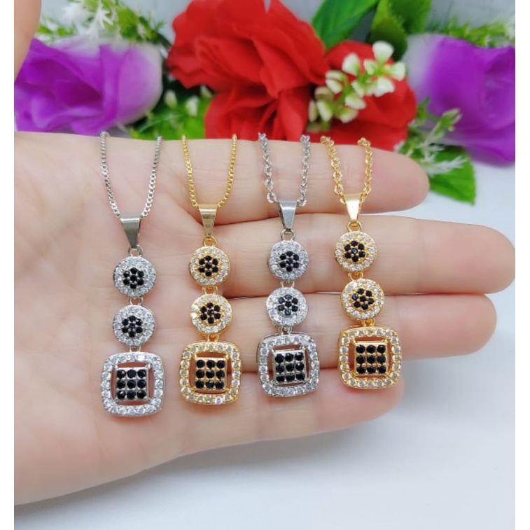 Set Kalung+Liontin Permata Xuping Mata Merah dan Hitam