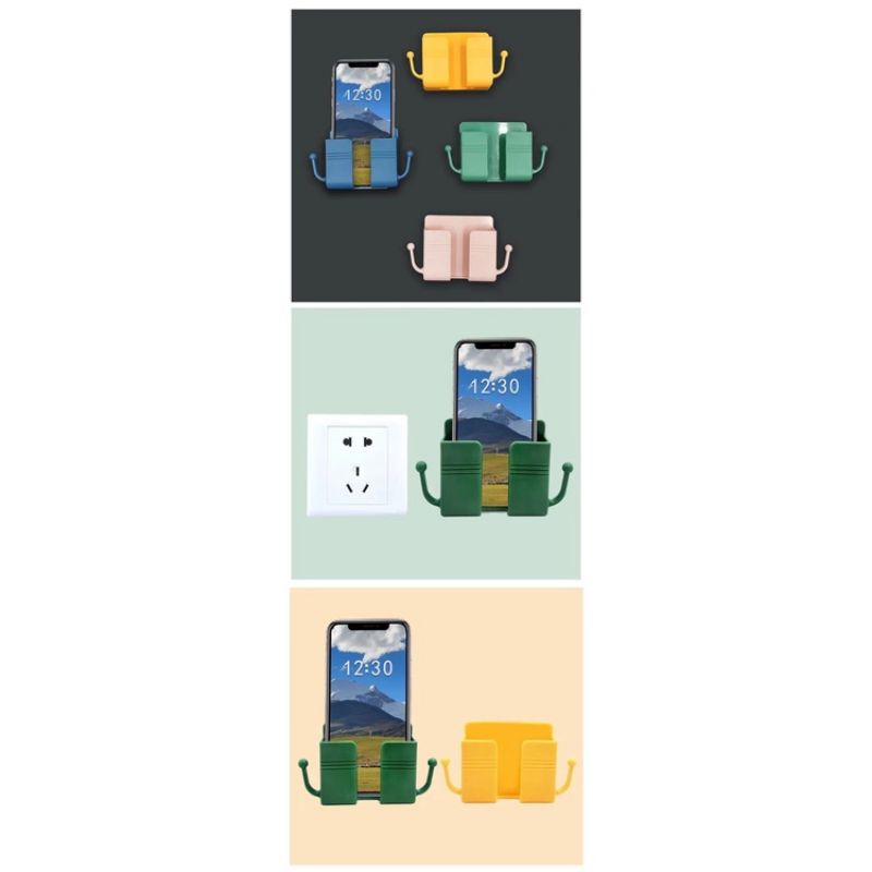 Holder Remote Ac 2 GANTUNGAN / Tempat Charger Hp / Tempat Remot TV Tempel Dinding Tembok Sangat Kuat