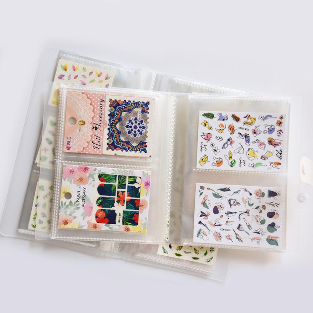 Mxbeauty Album Kuku Transparan Tahan Lama Paket Stiker Kuku Sederhana Buku Pajangan Kuku Wadah Tombol Type Nail Sticker Case