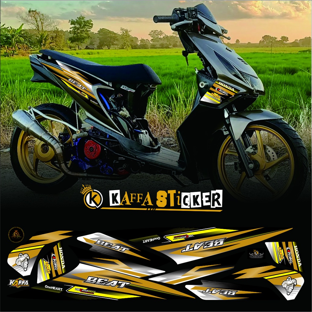 Sticker Striping BEAT Karbu Variasi Stiker Honda Lis Motor Honda Beat Karbu Desain Racing Road Race 