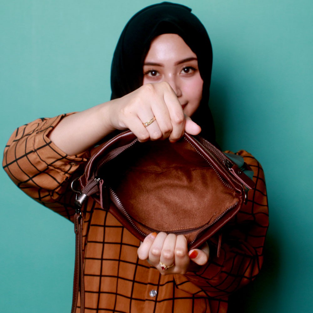 TAS HANDBAG MULTIFUNGSI FREE TALI SELEMPANG CLUTH BERBAHAN KULIT SAPI ASLI 100% PREMIUM HB03