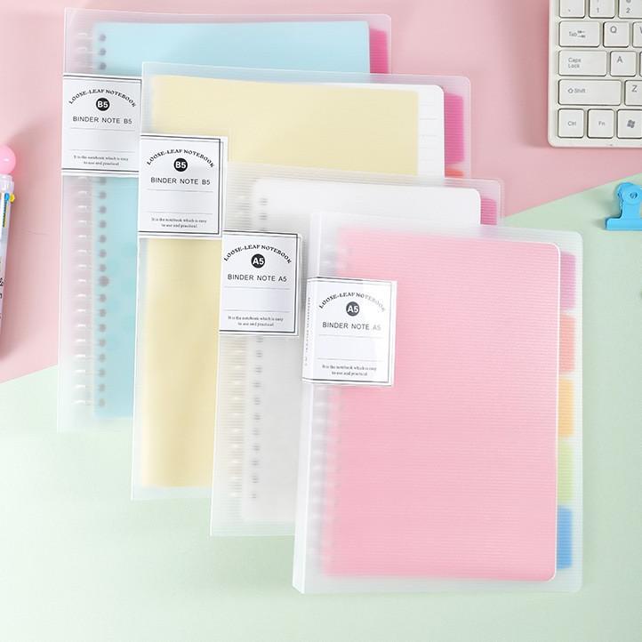 

[PRODUK ZGPK9] Binder A5/B5 Cover Berwarna Transparan Plastik Tebal Include Kertas dan Pembatas BYI
