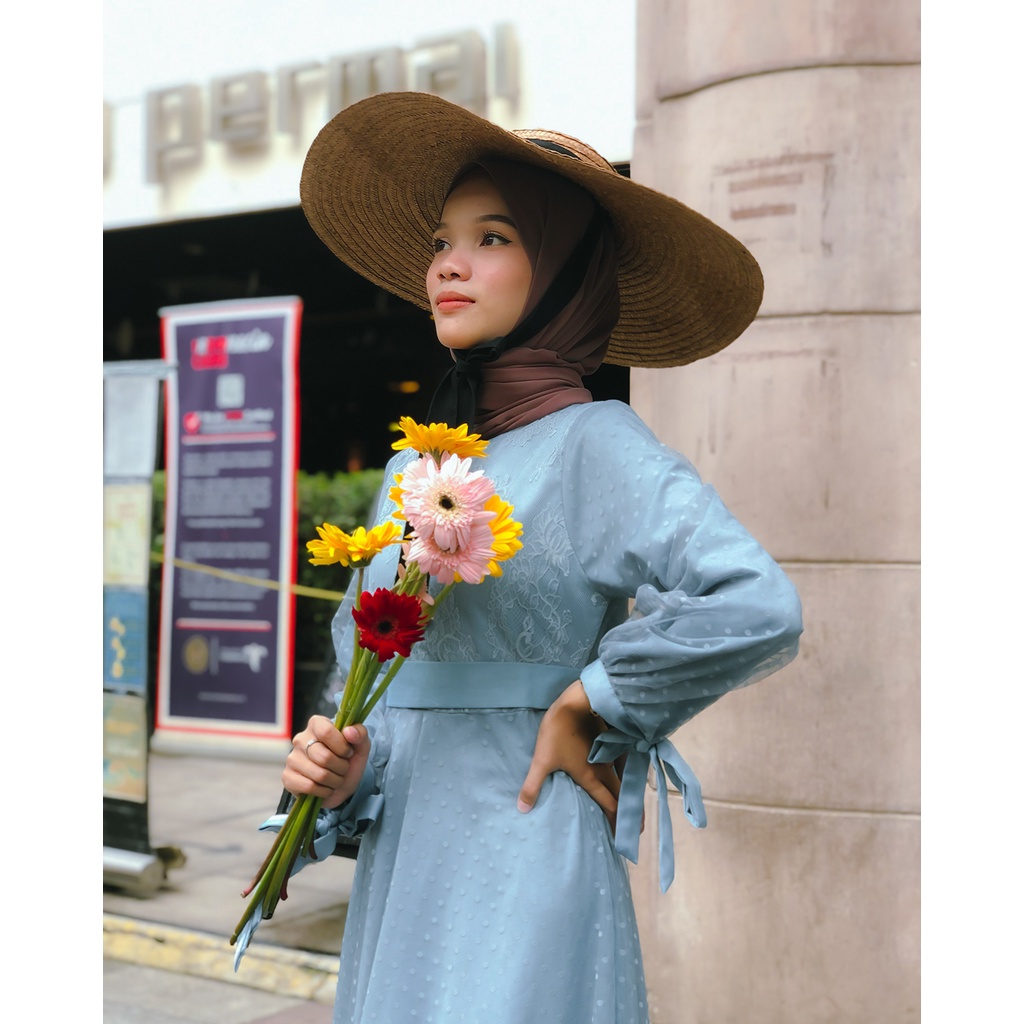 RANIA DRESS BYGIAGIO dress kondangan gaun akad simple gaun wedding pernikahan baju muslim putih gaun lamaran elegan pakaian wanita pesta elegan fashion korea dres lebaran cantik anggun mewah nyaman gaun vintage bahan lace tulle furing tebal fashion cantik