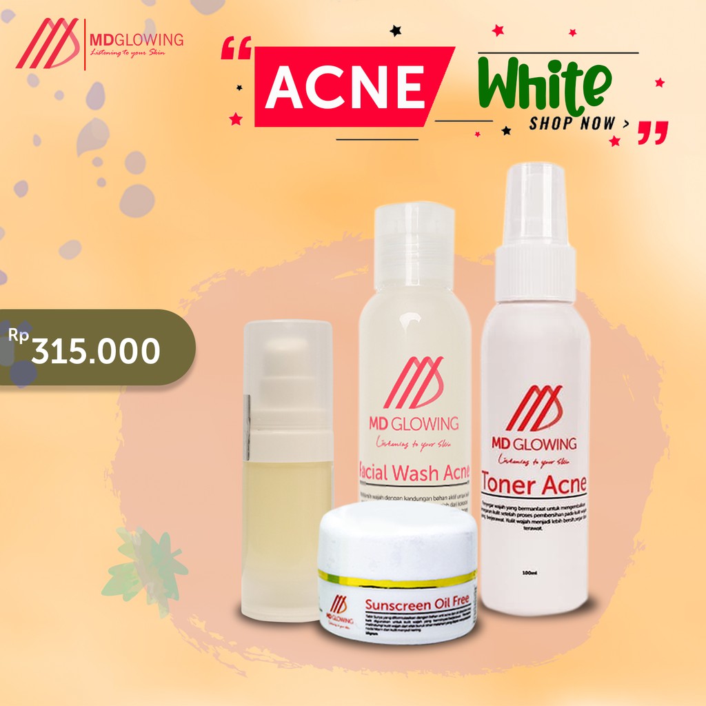 Paket Acne White Non Serum By MDGlowing MD Glowing Skin The new MD Glowing Distributor Resmi MD GLOW