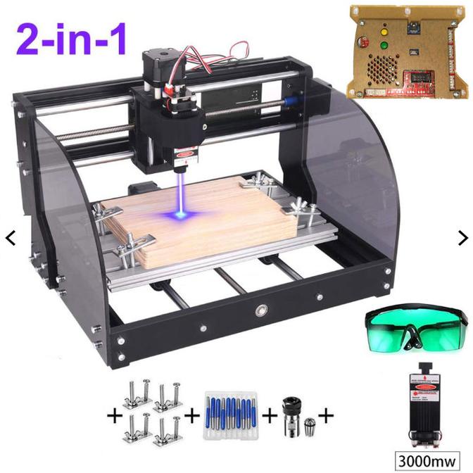 CNC Printer 3D Ukir Kayu Laser Engraving Machine DIY CNC3018 Twowin