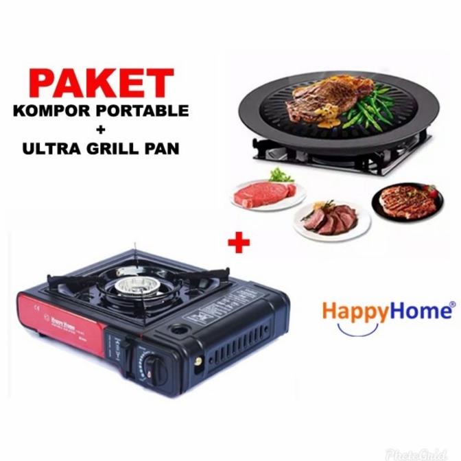 [PROMO] PAKET KOMPOR PORTABLE BBQ ULTRA GRILL PAN