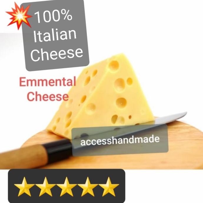 

READY COD Emental Swiss Cheese keju Emmental semi hard soft deli 250gr termurah
