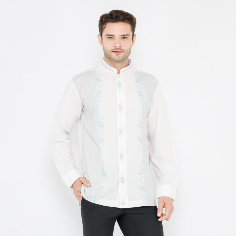 BAJU KOKO MUSLIM BAMUS BHS CLASSIC WARNA PUTIH ABU ORIGINAL