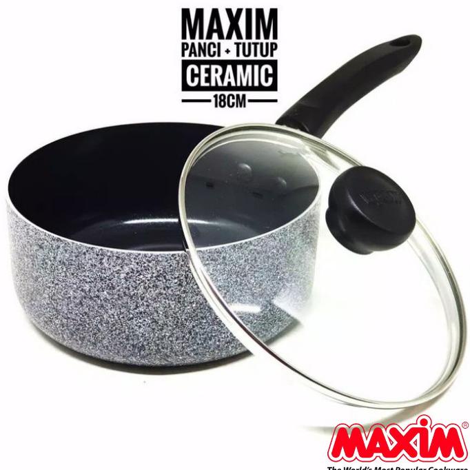 *#*#*#*#] Panci Susu Maxim Neostone 18cm | Sauce Pan Kuah Tutup Kaca 18 cm