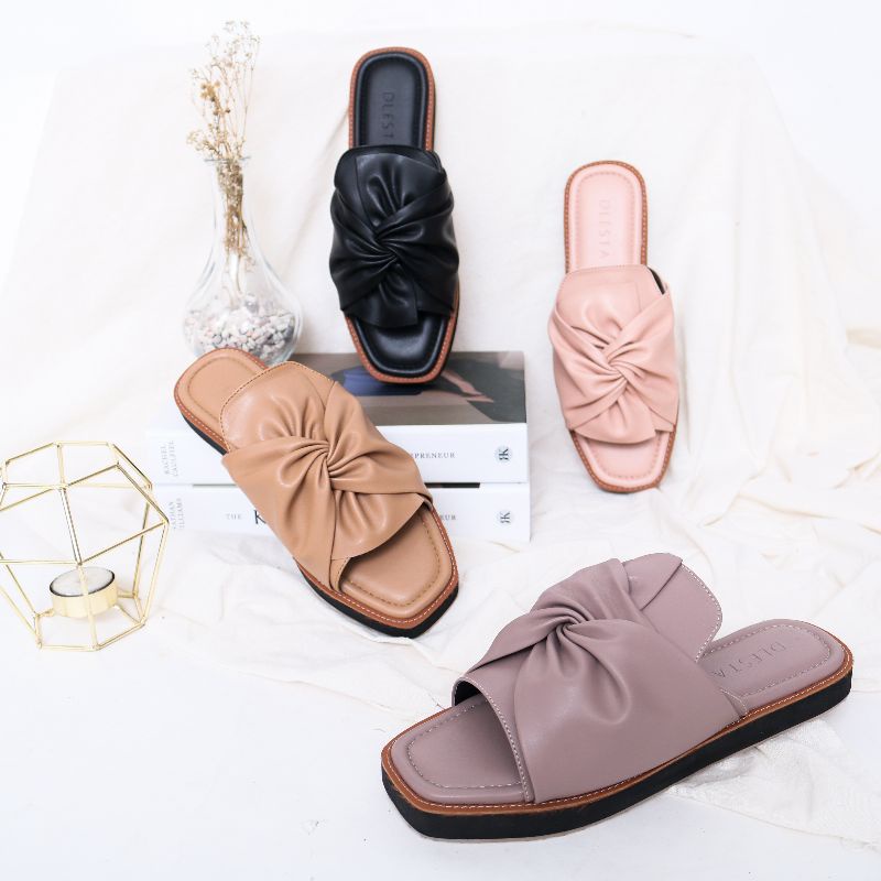 sendal flat || AUDRY || sandal flat wanita/ sandal wanita terbaru/ sandal wanita kekinian By DLESTA.ID