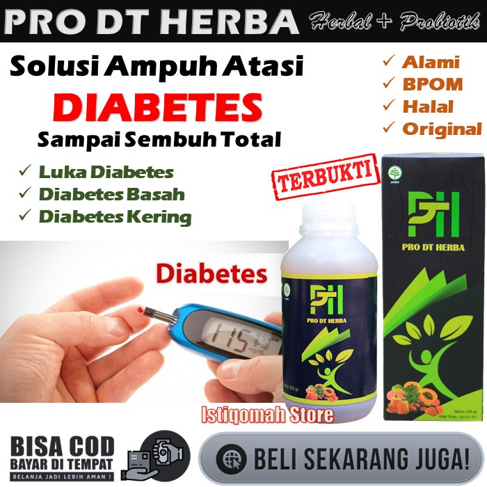 TERLARIS Obat Diabetes Ampuh, Diabetes Kering dan Basah, Penyakit Gula, Diabetes Melitus - Mencegah Resistensi Insulin Faktor Risiko Terbesar untuk Penyakit Diabetes dengan PRO DT HERBA 100% Alami ORI BPOM Halal MUI