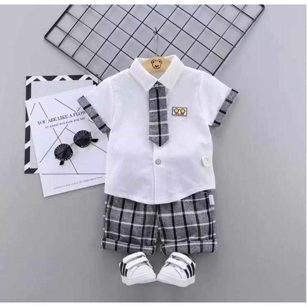 COD-PROMO SETELAN KEMEJA ANAK BAJU ANAK LAKI LAKI SETELAN DASI ANAK 1-5 TAHUN PAKAIAN ANAK LAKI LAKI BAJU ANAK LAKI LAKI TERBARU SETELAN ANAK TERLARIS