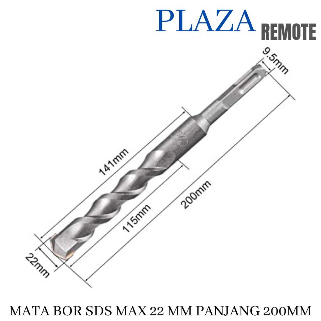 SDS MAX MATA BOR TEMBOK 22 MM BETON HAMMER DRILL PANJANG 200 MM