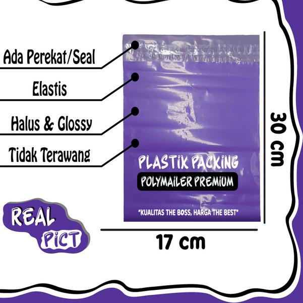 

UNGU LILAC PREM 17X30 ISI ±100 POLYMAILER TEBAL GLOSSY HALUS
