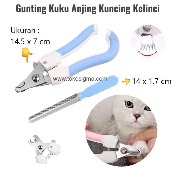 Gunting Kuku Anjing Kucing Kelinci Musang Nail Clip Trim + Kikiran Pet