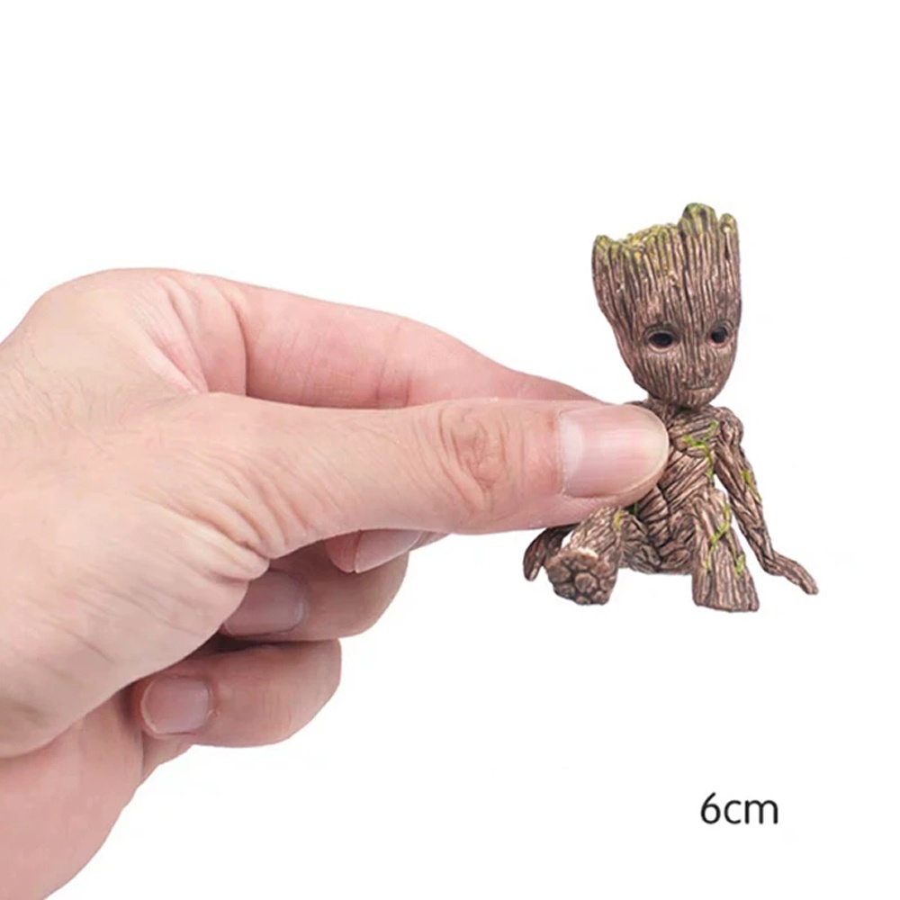 MXBEAUTY Figure Toys Groot Figure Sitting Action Toy Figure Tree Man Groot 6CM for Gifts for Kids Model Doll Avengers Mini Groot