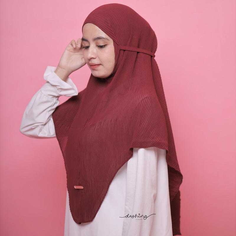 BERGO PLISKET/HIJAB PLISKET INSTAN/BERGO TALI PLISKET