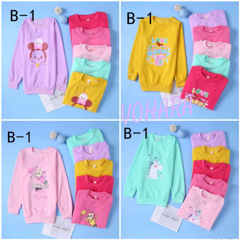 Kode: SIPO Atasan Anak Perempuan Import 4-11 Tahun Sweater Anak Import 100% kaos Anak Perempuan