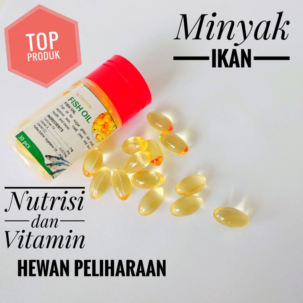 ADEWAP GLIDER Fish Oil Sugar Glider Minyak Ikan Nutrisi Vitamin Perawatan Bulu Hewan Sugar Glider