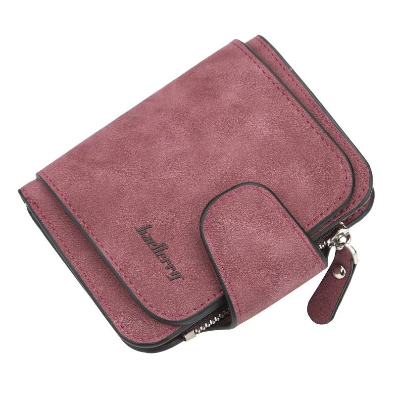 Dompet Wanita Cewek Kulit Kecil Model Lipat Pendek Branded Import Impor Original Murah D30-Merah maroon