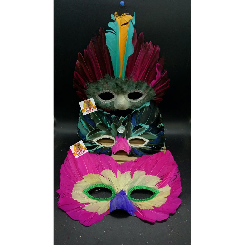 Topeng Karnaval Bulu Ayam Topeng Pesta - Party Mask Topeng Putri malam