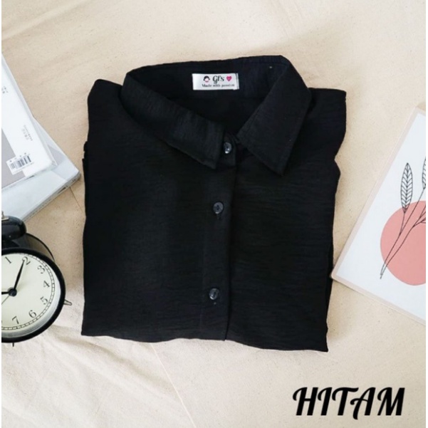 HANIN CRINKLE CROP KEMEJA WANITA TREEN
