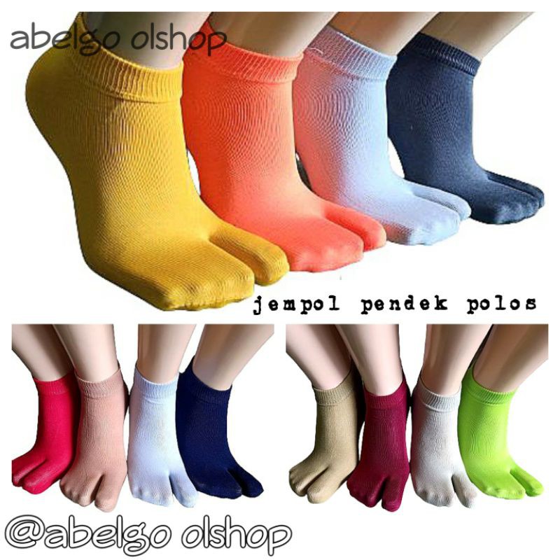 kaos kaki jempol pendek polos warna/kaos kaki jempol wanita lembut nyaman di pakai