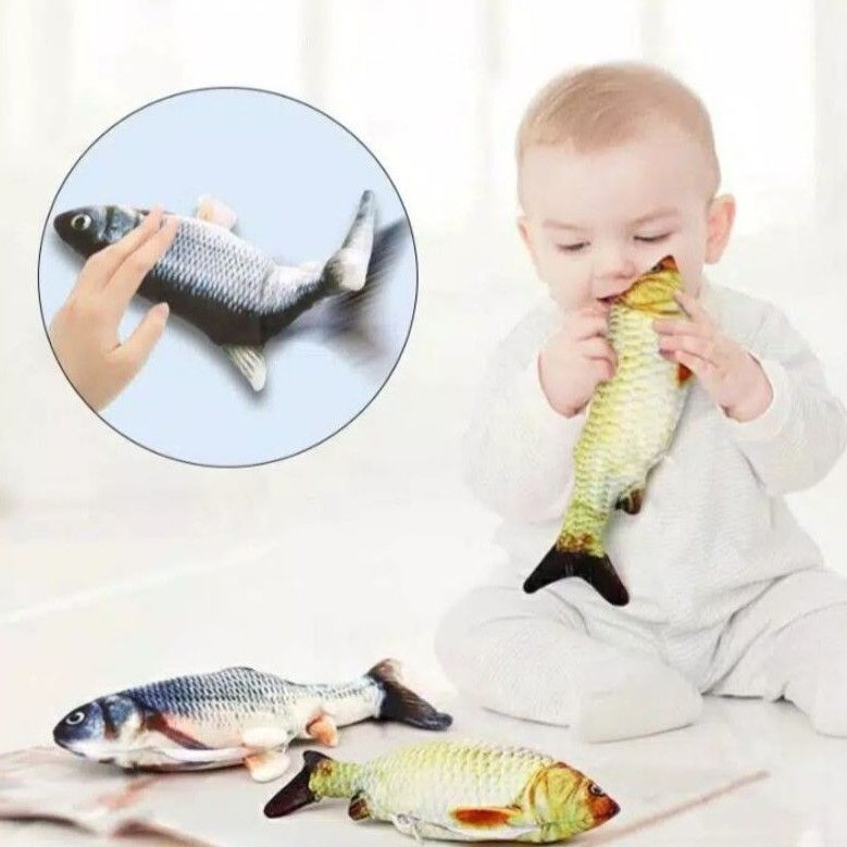 Mainan Anak / lkan Goyang Tiktok Mainan Simulasi ikan joget ikan Loncat Elektrik mainan kucing-1