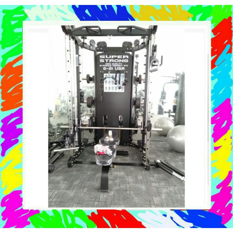 Alat gym G-force 21 import/smith machine gym monster baru