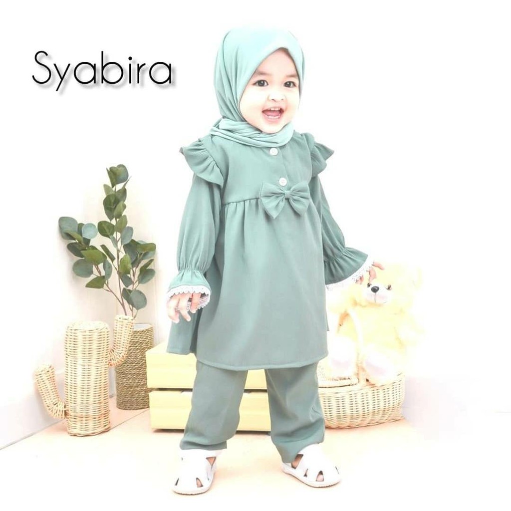 Baju Stelan Anak Perempuan  2-3 Thn Setelan Anak Perempuan Terbaru  / Syabira Set / Ootd Setelan Baj