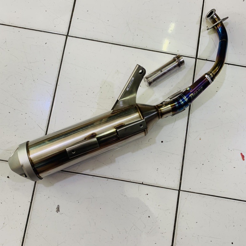 KNALPOT DAENG TSUKIGI STAINLESS LEHERAN TWOTONE HONDA BEAT 2020 / GENIO