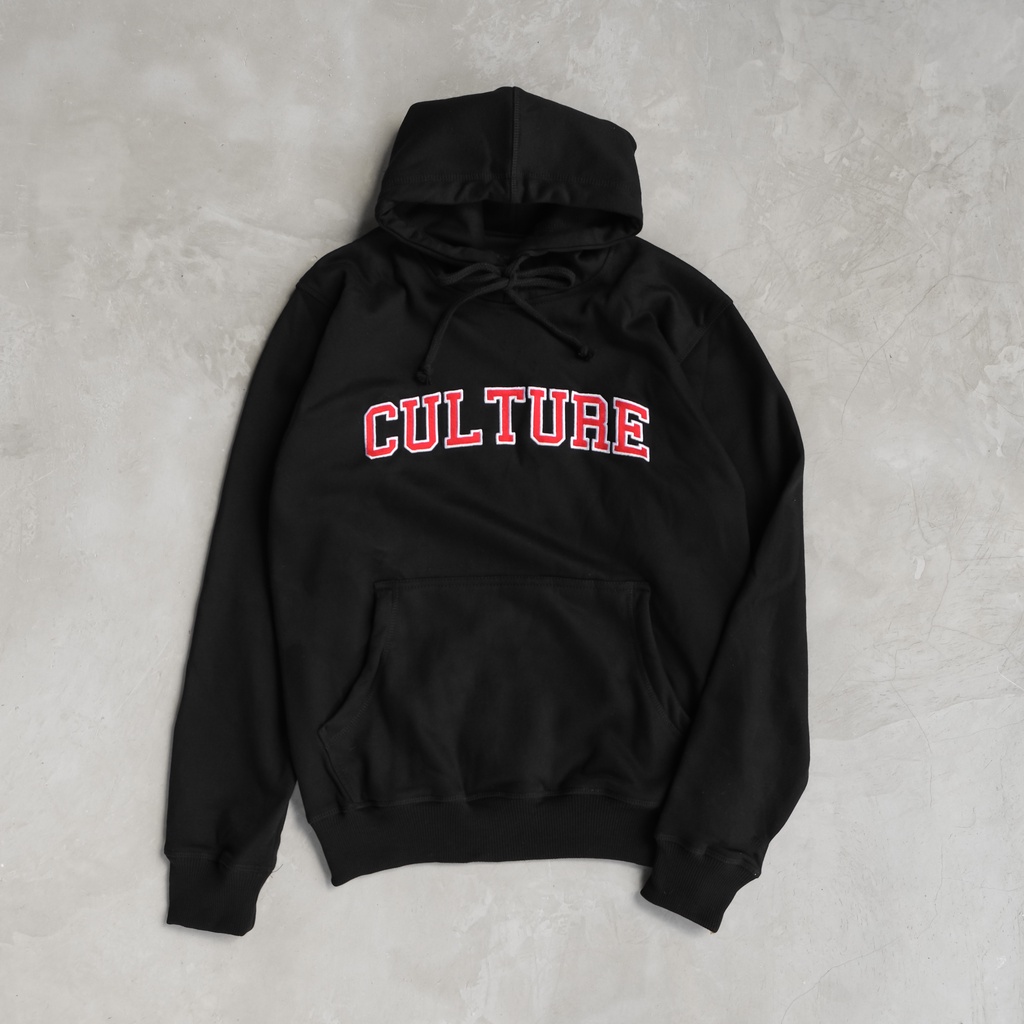 CULTURE BASIC | HOODIE BLACK RED BORDIR (BIG LOGO)