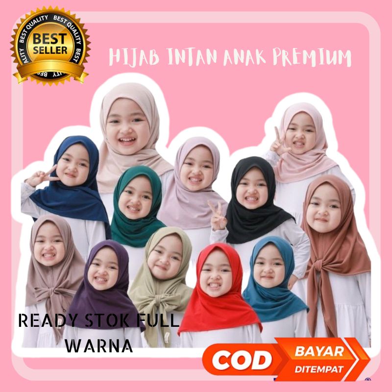 Yumna hijab anak instan segi tiga jersey usia 1-5 tahun premium