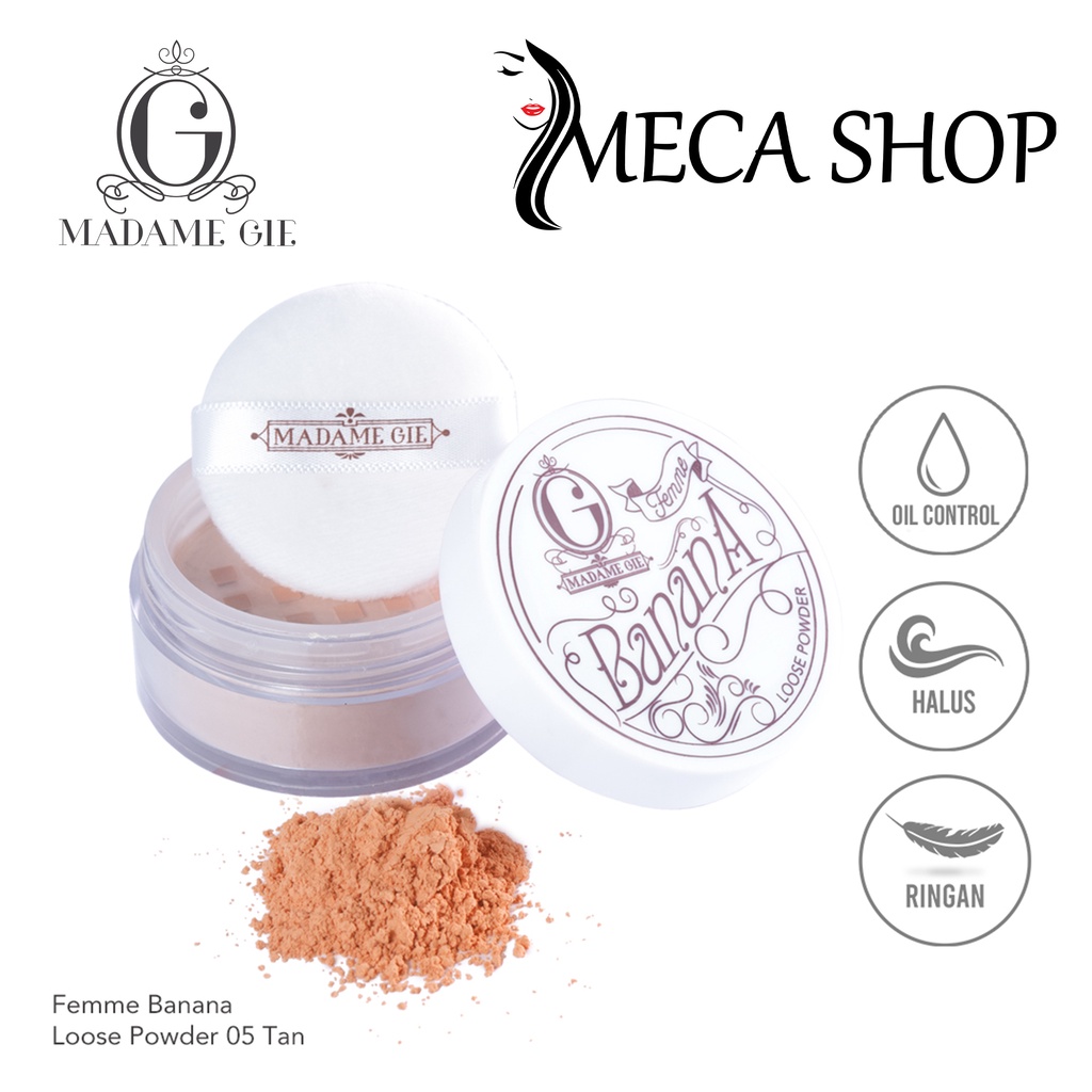 Madame Gie Powder Banana Loose Powder | Crystal Loose Powder | MakeUp | Bedak Tabur