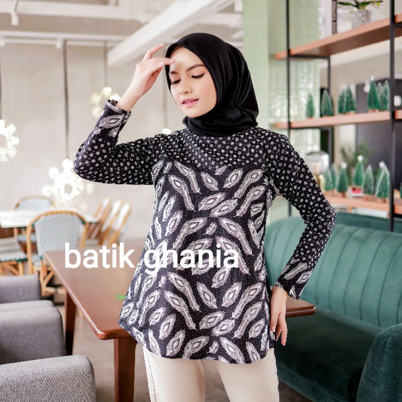 Atasan batik wanita lengan panjang batik couple batik wanita kerja blouse batik MOTIF BATANGAN WULU