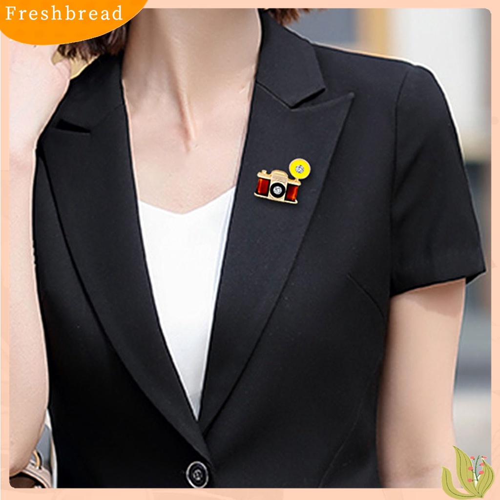 Fresh| Bros Pin Enamel Bentuk Kamera Warna Coklat Gaya Retro Untuk Aksesoris Pakaian