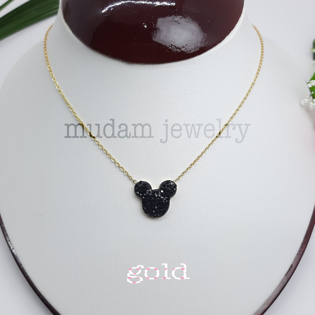 Kalung Titanium Mickey  Tersedia Warna Rose Gold dan Gold