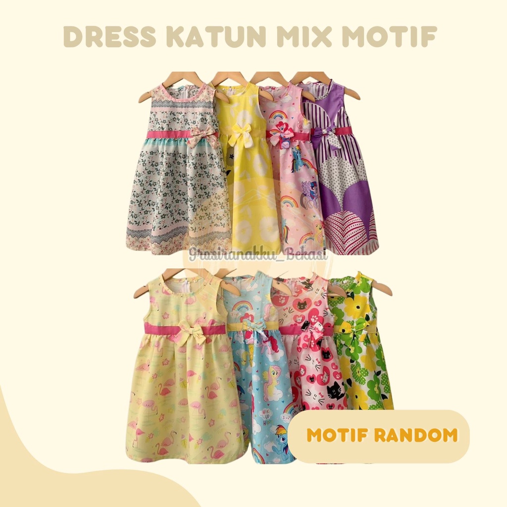 Dress Anak Katun Mix Model Size 2,3,4Tahun