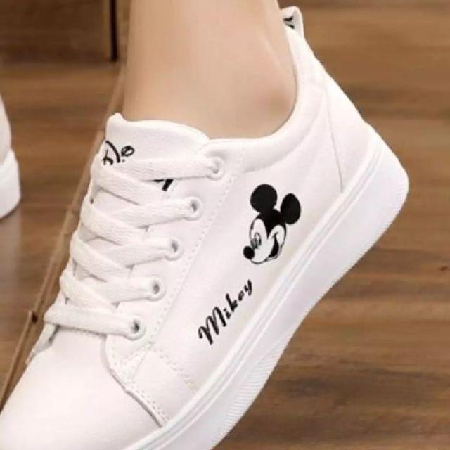Mickey - Sneakers Wanita Pilihan-Putih hitam